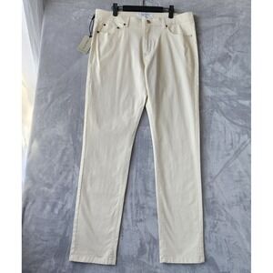Collars & Co Pants Mens Size 34x32 Chino Pockets Stone Ivory CEO Stretch NEW NWT